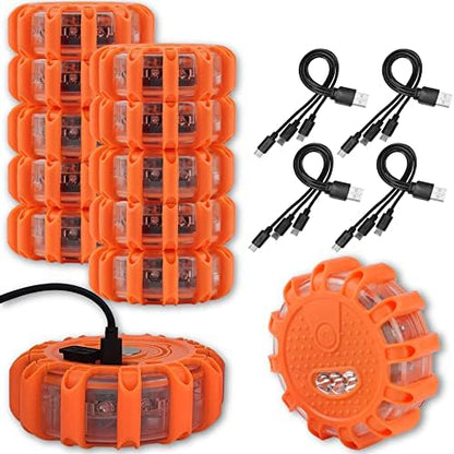 Ecoangel USB-C Rechargeable LED Road Flares Emergency Lights by ECOANGEL