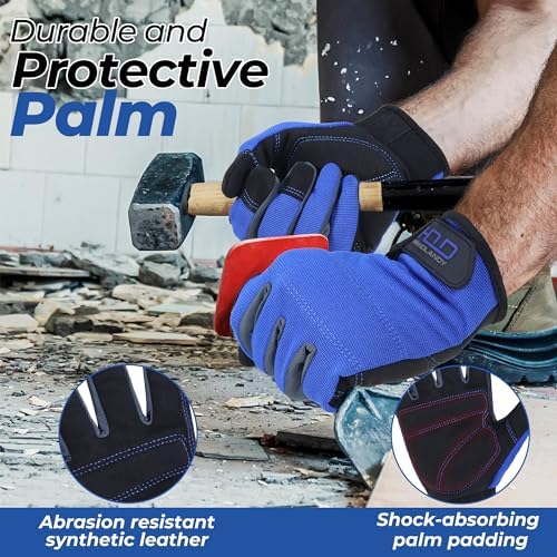 HANDLANDY Work Gloves for Men & Women, Utility Mechanic Working Gloves Touch - Image 2