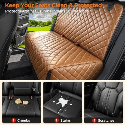 URPOWER Dog Car Seat Cover for Back Seat, Waterproof PU Leather - Image 2