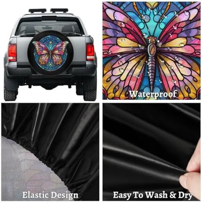 Spare Tire Cover for RV Trailer, Butterfly Black Tire Covers Universal Fit for - Image 4