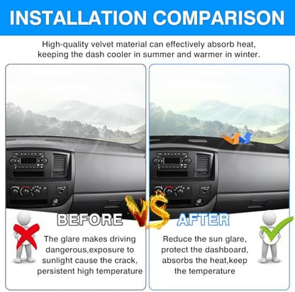 Autorder Dashboard Cover Mat for 2006-2008 Dodge Ram 1500 2500 3500, 2009 Dodge - Image 3