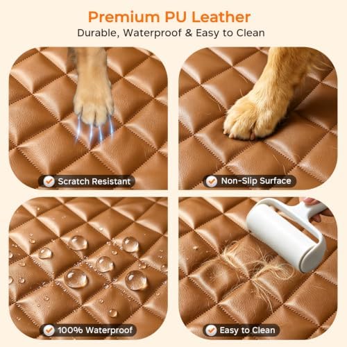 URPOWER Dog Car Seat Cover for Back Seat, Waterproof PU Leather - Image 4