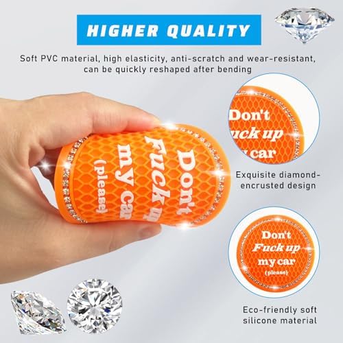 4 PCS Bling Car Cup Coaster, 2.75 Inch Anti-Slip Cup Holder Insert Coasters - Image 3