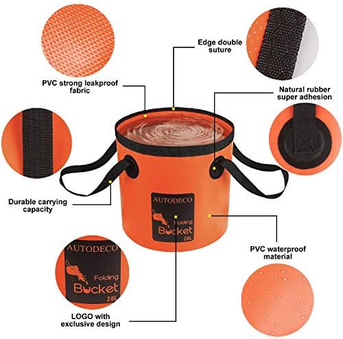 Collapsible Bucket 5 Gallon Container Folding Water Bucket Portable Wash Basin - Image 5
