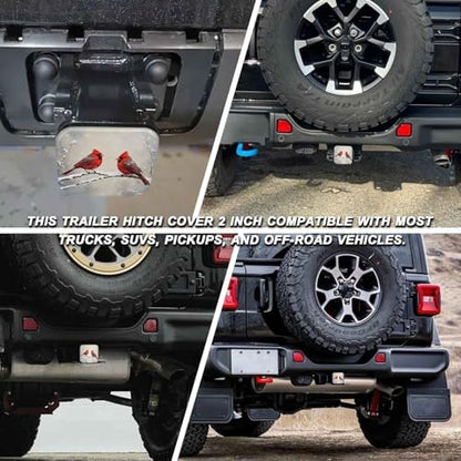 Red Cardinal Bird Tow Hitch Covers Heavy Duty Rubber Trailer Hitch Cover 2" - Image 5