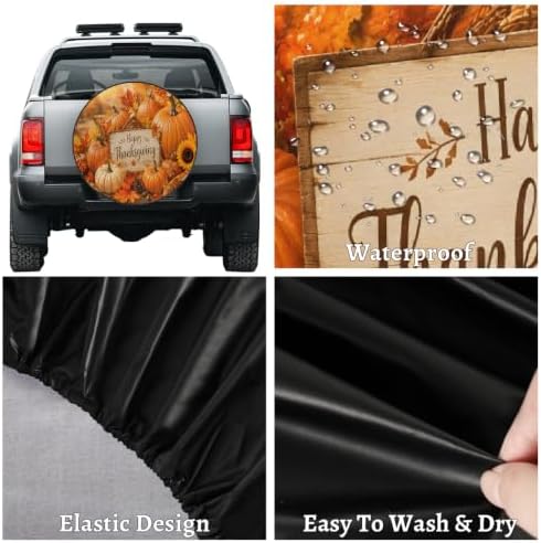 Thanksgiving Spare Tire Cover Waterproof Dust-Proof Spare Wheel Covers - Image 4