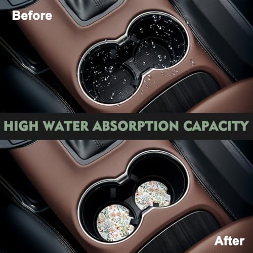 2 Pack Car Coasters for Cup Holders, Cute Car Accessories Interior - Image 5