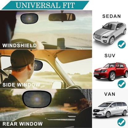 Mini Car Sun Shade for Driver, Static Cling Sun Visor for Safe Driving -2PC - Image 6