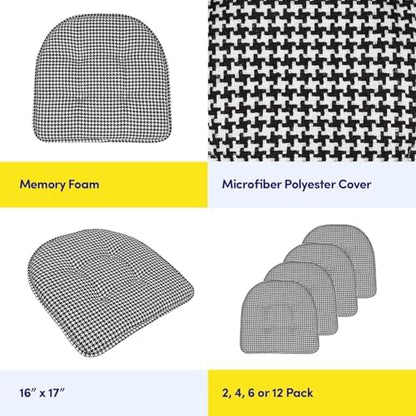 Sweet Home Collection Chair Cushion Memory Foam Pads Tufted Slip Non Skid - Image 6
