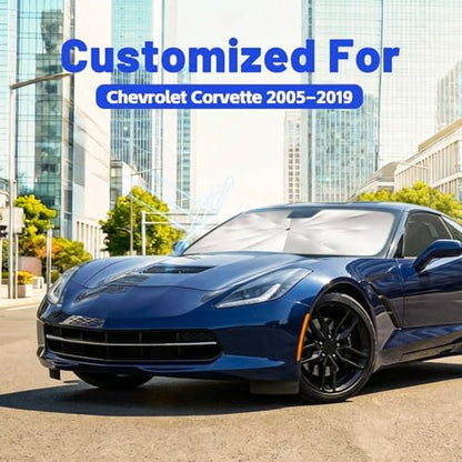 Windshield Sun Shade for Umbrella Chevrolet Corvette 2005-2019, 1:1 Fit - Image 2