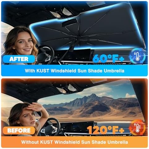 KUST 56" * 31" Windshield Sun Shade Umbrella - Image 3
