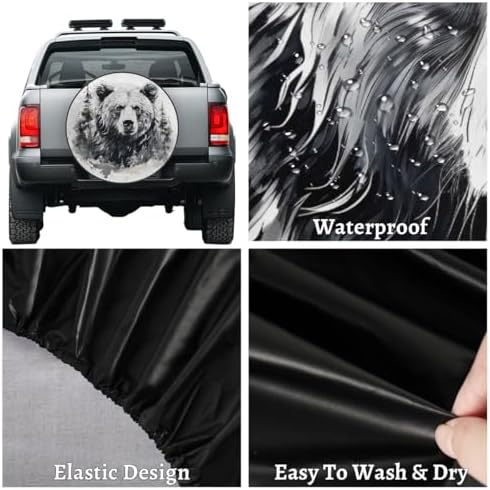 Rv Spare Tire Cover Wheel Mountain Bear Gray Tire Covers Wheel Protectors - Image 4