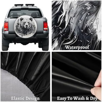 Rv Spare Tire Cover Wheel Mountain Bear Gray Tire Covers Wheel Protectors - Image 4