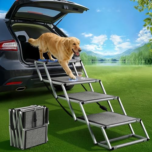 Dog Stairs for Large Dogs, ''   Foldable Dog Ramp for Car by Gaoyitk