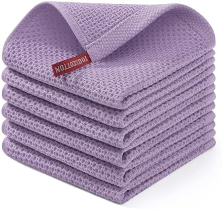 Homaxy 100% Cotton Waffle Weave Kitchen Dish Cloths 6-Pack by Homaxy