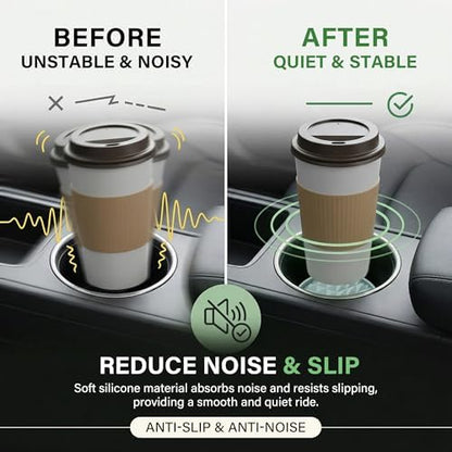 Silicone Car Coasters Set of 4, 2.75" Cup Holder Mats - Image 4