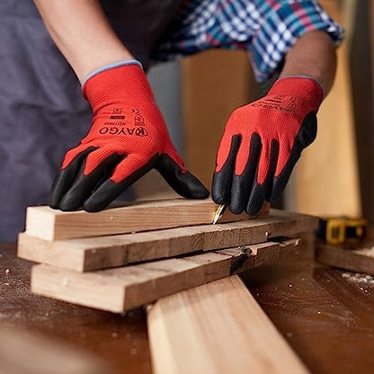 KAYGO Safety Work Gloves for Men Women, PU Coated Palm & Fingers - Image 3