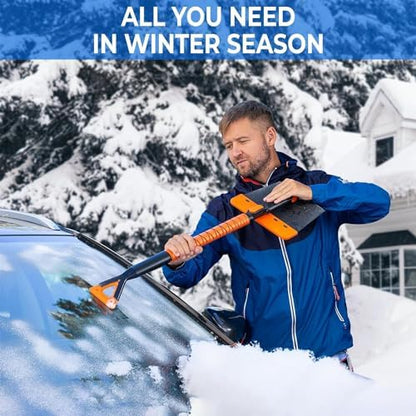 Zone Tech Extendable Snow Squeegee, Ice Scraper and Shovel 42" 5- Rotating Snow - Image 5
