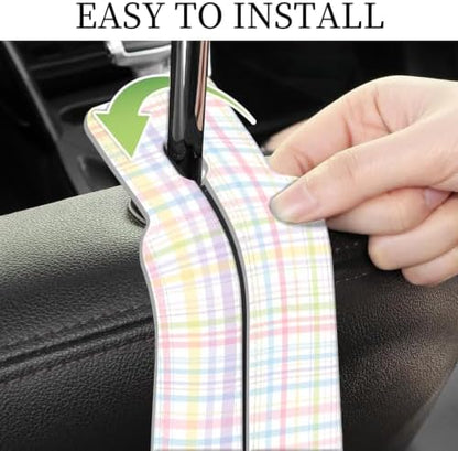 PU Leather Car Seat Hook, Storage Headrest Hanger, Cute Car Backseat Organizer - Image 5