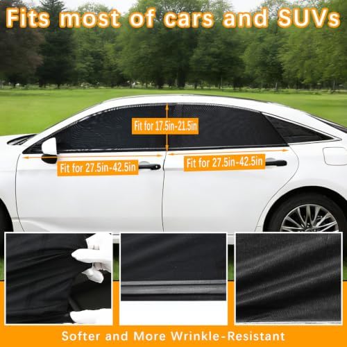 4 Pack Car Window Sunshades Privacy Protection, UV Protection, Breathable and - Image 4