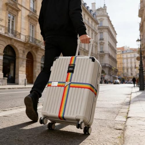 Cross-Strap，Combination Lock Luggage Straps, Adjustable Suitcase Belts - Image 2