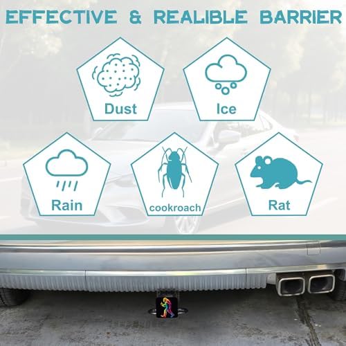 Trailer Hitch Cover Abstract Rainbow Sasquatch Square 2 Inch Receiver Tube Plug - Image 6