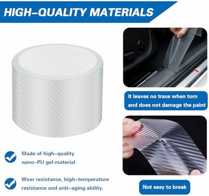 3D Carbon Fiber Clear Car Door Edge Protector, Anti-Collision Door Sill Guard - Image 4
