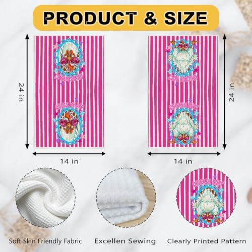 2 Pcs Funny Chicken Kitchen Towels, Soft Absorbent Waffle Hand Tea Towel - Image 3