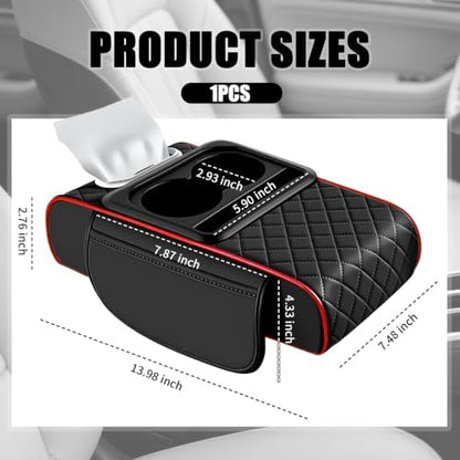 5-in-1 Car Center Console Cover, Leather Car Armrest Cover - Image 2