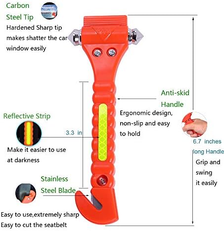 4PCS GoDeCho Car Emergency Window Breaker and Seat Belt Cutter Hammer Tool - Image 3