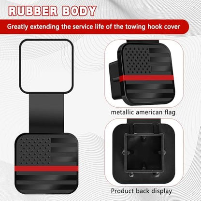 Universal Flag Tow Hitch Covers, Receiver Tube Hitch Plug, American Flag Rubber - Image 4