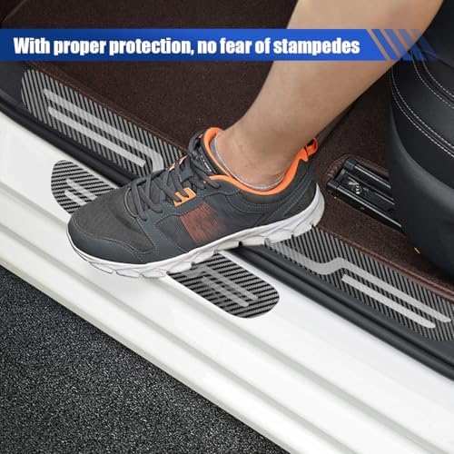 Craedli 4PCS Car Door Sill Protector Sticker, Stainless Steel Auto Door Edge - Image 4