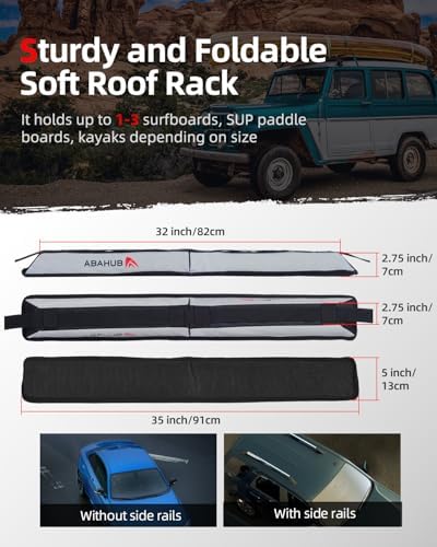 Abahub Kayak Roof Rack Soft Roof Rack Pads - Image 6