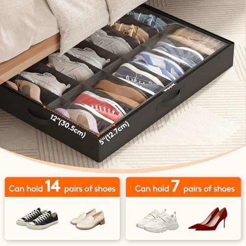 Lifewit Under Bed Shoe Storage Organizer Container, 3 Pack - Image 4