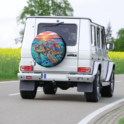 Colorful Sea Turtle Spare Tire Cover 14 Inch - Image 7