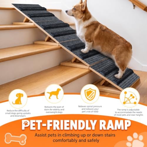 Upgraded Dog Ramps for Stairs, Adjustable Stair Ramp for Dogs - Image 4