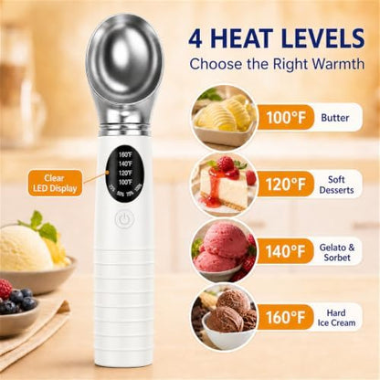 Heated Ice Cream Scoop Rechargeable, Electric Ice Cream Scooper - Image 4
