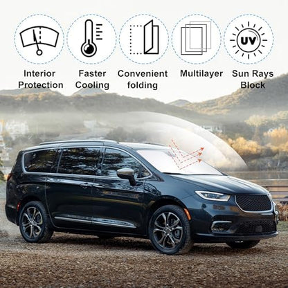 Windshield Sun Shade Sunshade for 2017-2026 Chrysler Pacifica - Image 2