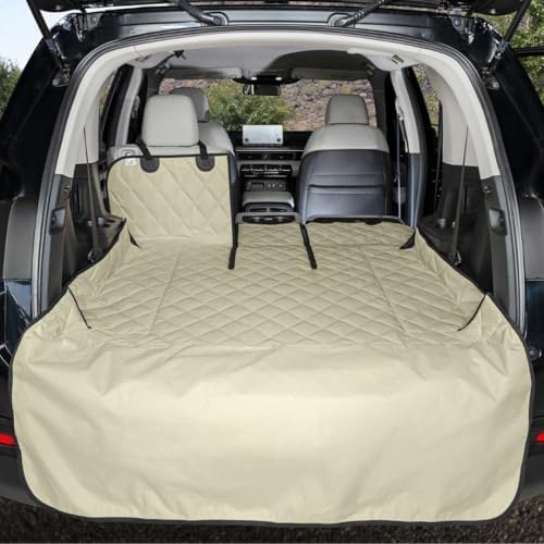 4Knines SUV Cargo Liner for Dogs, Fold Down Seats, Tan XL - Image 5