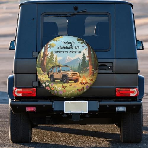 Camper Adventures Spare Tire Cover Weatherproof Sun Protection Dust-Proof Wheel - Image 2