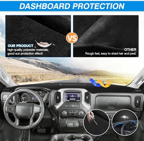 Cartist Dash Cover for 2019-2025 Chevy Silverado 1500 2500HD 3500HD - Image 5