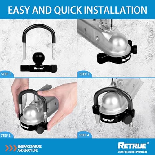 RETRUE Universal Trailer Coupler Hitch Lock, Waterproof Cover & Cap - Image 6