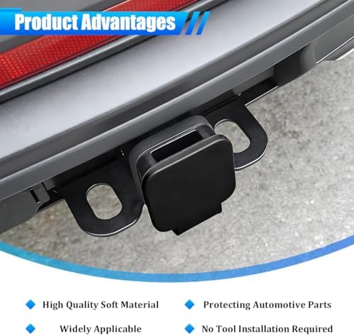 Trailer Hitch Cover, 2 Inch Square Silicone Dust Proof Towing Tube Plug Insert - Image 5