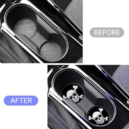 Car Cup Holder Coaster for Anime Skull Skeleton Silicone 2.75" Car Coaster Car - Image 4