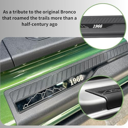 Door Sill Protector for 2021-2026 Bronco 4-Door Accessories, 1966 Pattern - Image 6