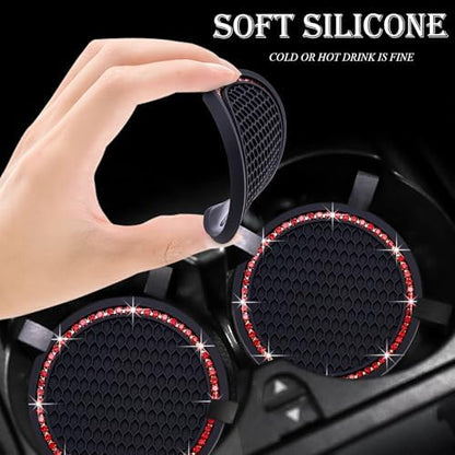 2PCS Bling Cup Holder Coaster, 2.75 Inch Auto Car Cup Holder Insert Coasters - Image 4