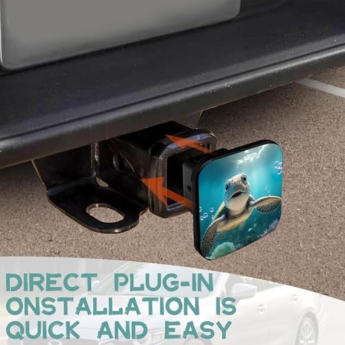 Trailer Hitch Cover, Cute Turtle Under the Sea Tow Hitch Cover - Image 6