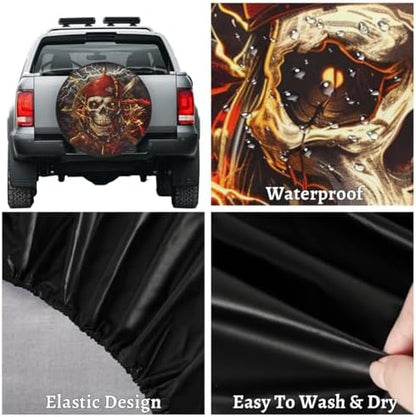 Rv Spare Tire Cover Wheel Pirate Skull Funny Tire Covers Wheel Protectors - Image 4
