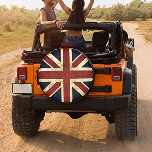 Vintage Union Jack British Flag Spare Tire Cover Dust-Proof Wheel Tire Cover - Image 4