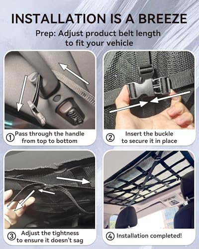 Car Ceiling Cargo Net with 2 Pockets - Image 6
